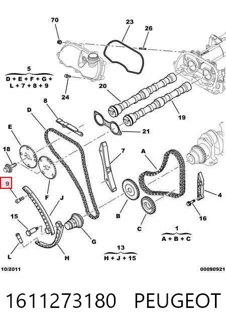 Tensor de cadena de distribución 1611273180 Peugeot/Citroen