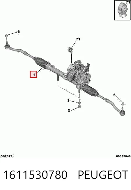 Cremallera de dirección 1611530780 Peugeot/Citroen