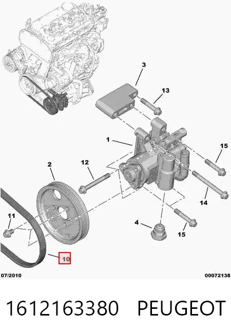 Correa de alternador 1612163380 Peugeot/Citroen