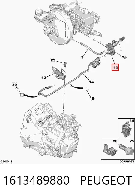 Cilindro maestro de embrague 1613489880 Peugeot/Citroen