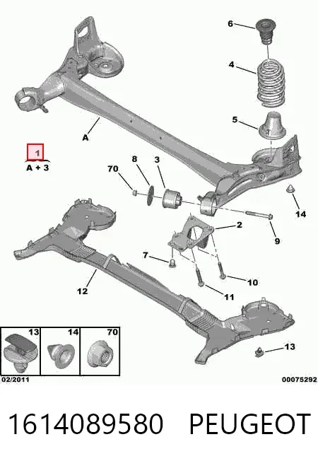 Puente trasero 1614089580 Peugeot/Citroen