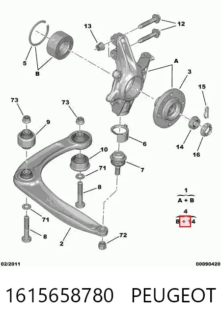Cojinete de rueda delantero 1615658780 Peugeot/Citroen