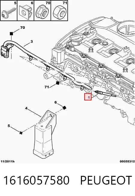 Bujía de precalentamiento 1616057580 Peugeot/Citroen