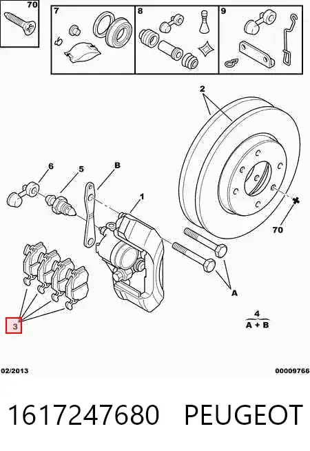 Pastillas de freno 1617247680 Peugeot/Citroen