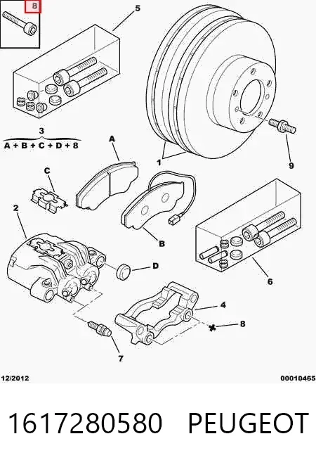 Pastillas de freno 1617280580 Peugeot/Citroen