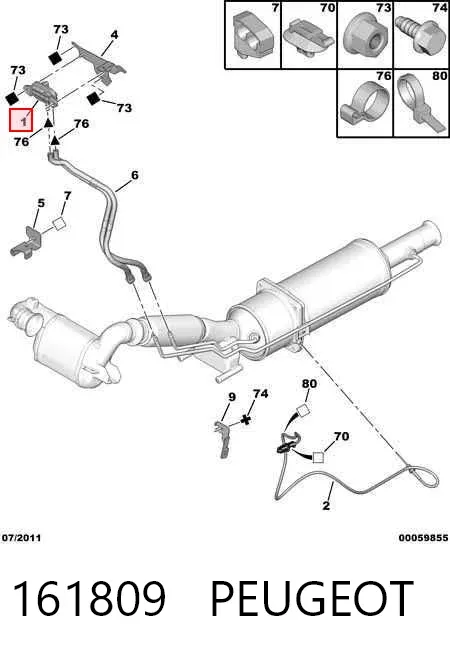 Sensor de presion gases de escape 161809 Peugeot/Citroen