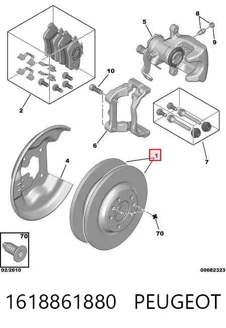 Disco de freno trasero 1618861880 Peugeot/Citroen