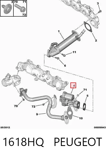 Válvula EGR 1618HQ Peugeot/Citroen