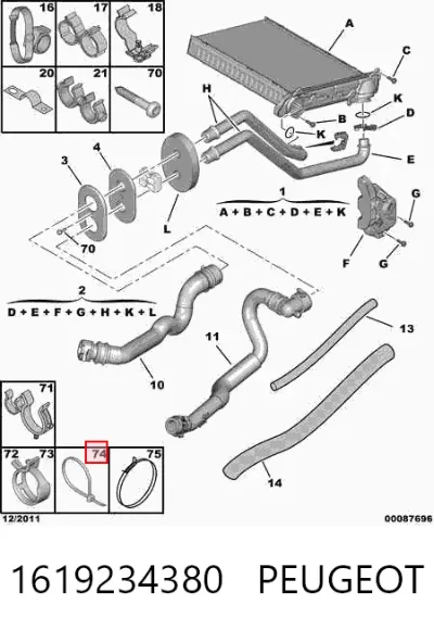 Abrazadera plástica universal PEUGEOT 1619234380
