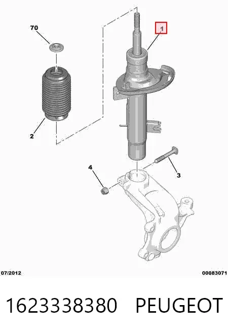 Amortiguador delantero izquierdo 1623338380 Peugeot/Citroen