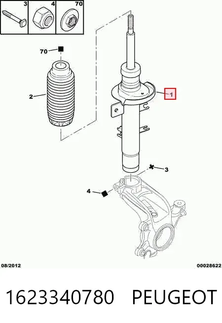 Amortiguador delantero izquierdo 1623340780 Peugeot/Citroen