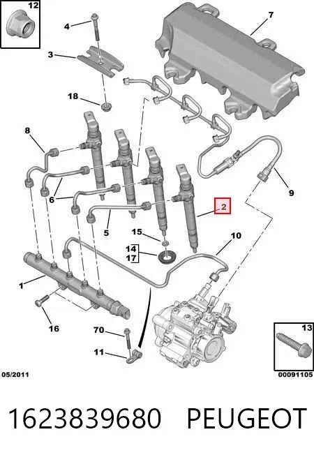 Inyector 1623839680 Peugeot/Citroen