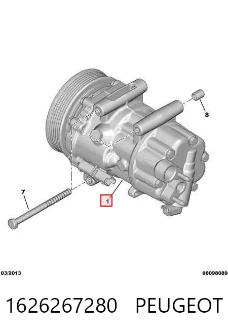 Compresor de aire acondicionado 1626267280 Peugeot/Citroen