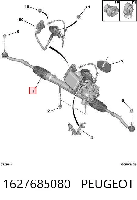 Cremallera de dirección 1627685080 Peugeot/Citroen