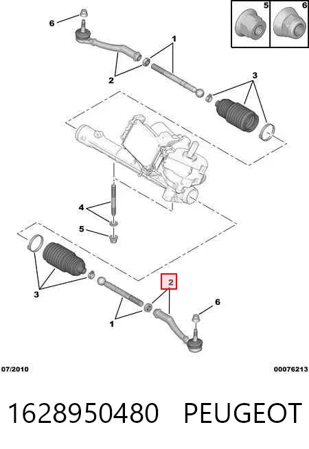 Rótula barra de dirección 1628950480 Peugeot/Citroen