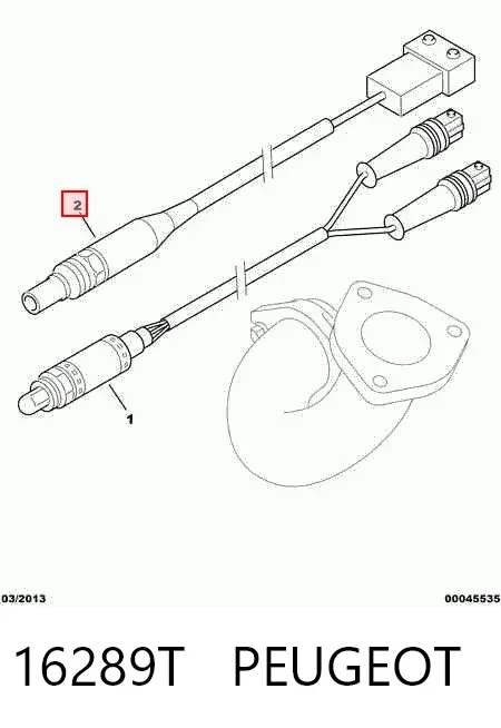 Sensor de oxígeno previo al catalizador 16289T Peugeot/Citroen