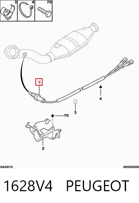 Sensor de oxígeno previo al catalizador 1628V4 Peugeot/Citroen