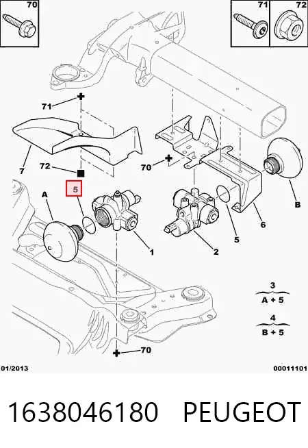 Esfera de la suspensión delantera 1638046180 Peugeot/Citroen