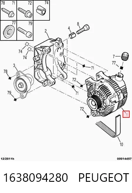 Alternador 1638094280 Peugeot/Citroen