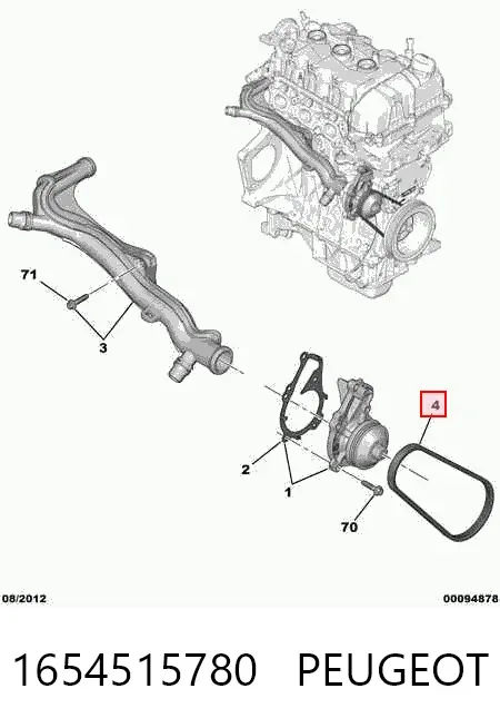 Correa de alternador 1654515780 Peugeot/Citroen