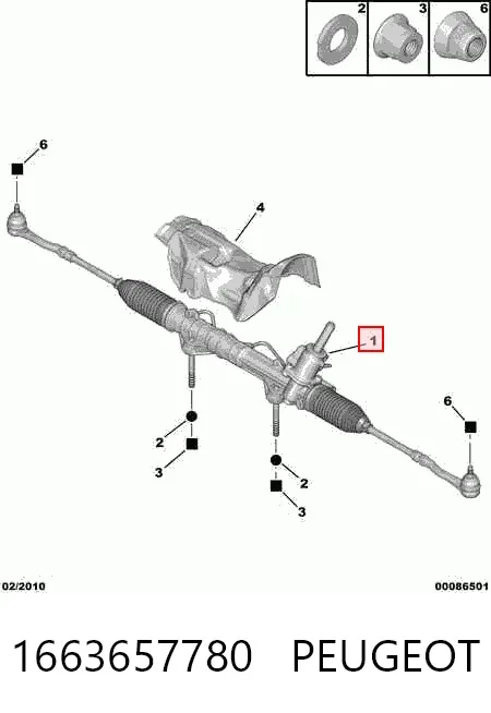 Cremallera de dirección 1663657780 Peugeot/Citroen