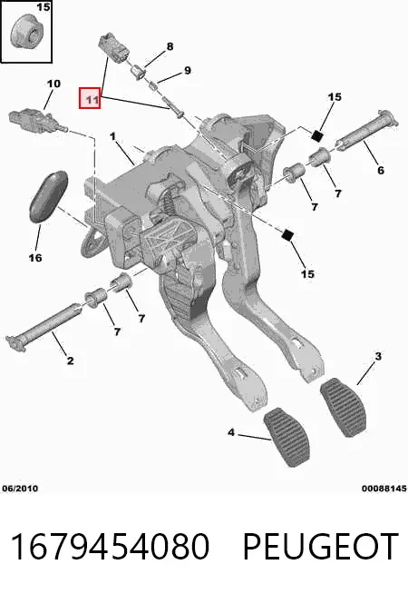 Interruptor de luz de freno 1679454080 Peugeot/Citroen