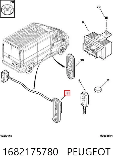 Sensor, interruptor, contacto de puerta  1682175780 Peugeot/Citroen