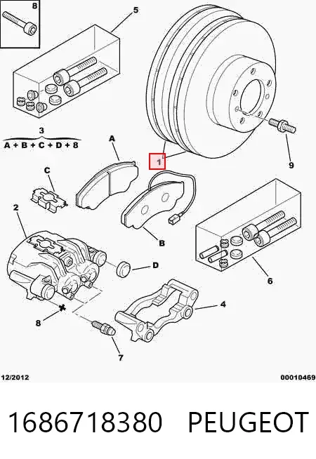 Disco de freno trasero 1686718380 Peugeot/Citroen