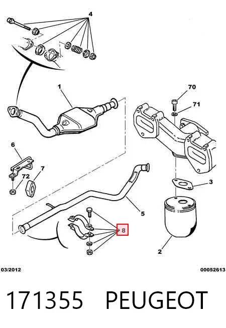 Abrazadera de sujeción delantera 171355 Peugeot/Citroen