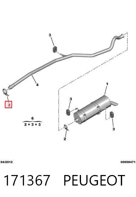 Abrazadera de sujeción delantera 171367 Peugeot/Citroen