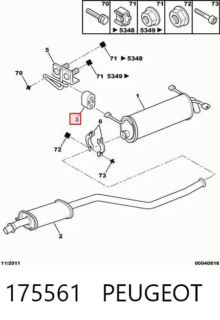 Soporte escape 175561 Peugeot/Citroen