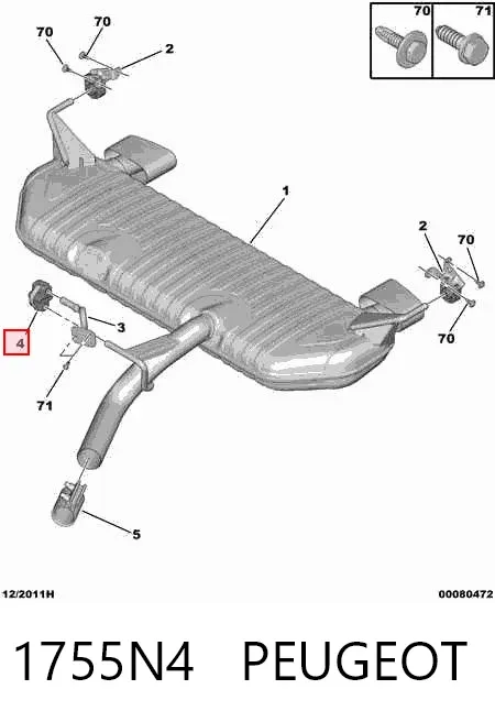 Soporte escape 1755N4 Peugeot/Citroen