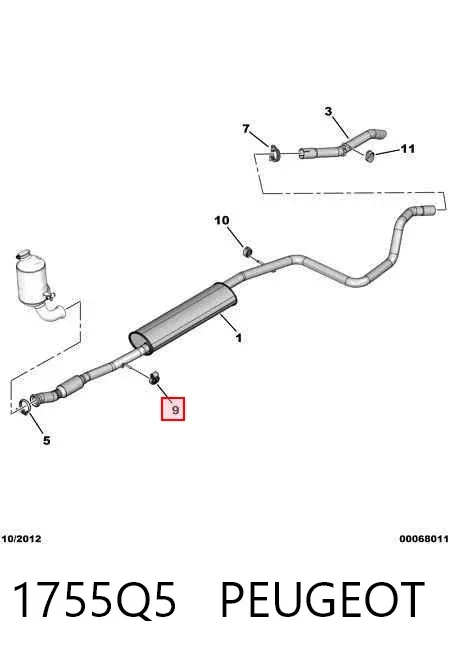 Soporte escape 1755Q5 Peugeot/Citroen