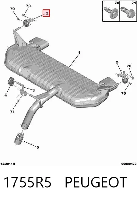 Soporte escape 1755R5 Peugeot/Citroen