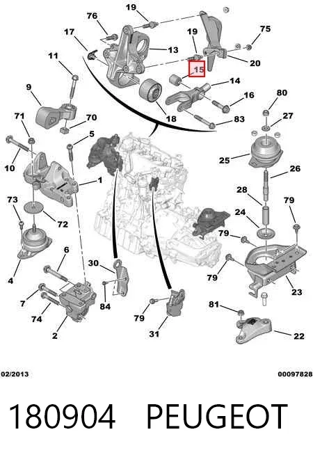 Silentblock del soporte trasero del motor 180904 Peugeot/Citroen