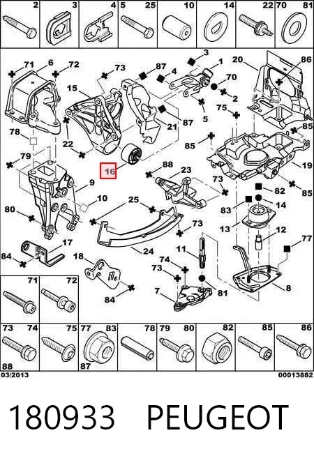 Soporte trasero de motor con silentblock 180933 Peugeot/Citroen
