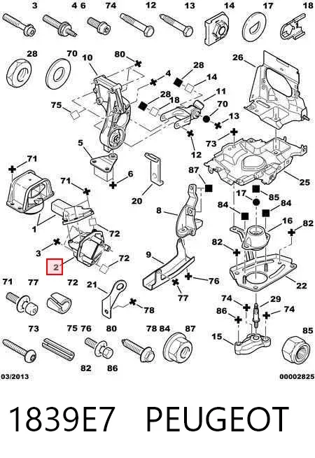 Soporte de motor derecho 1839E7 Peugeot/Citroen