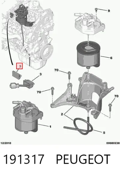 Sensor de nivel de agua del filtro de combustible PEUGEOT 191317