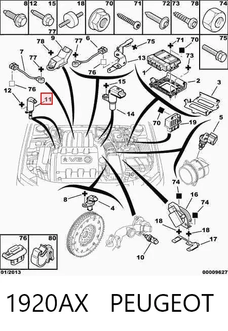 Válvula de control del árbol de levas 1920AX Peugeot/Citroen