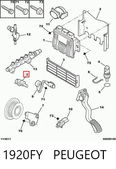 Sensor de árbol de levas 1920FY Peugeot/Citroen
