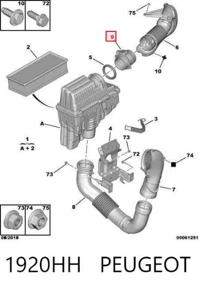 Sensor de flujo de masa de aire PEUGEOT 1920HH