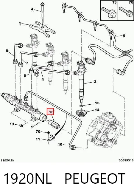 Regulador de presión de combustible 1920NL Peugeot/Citroen