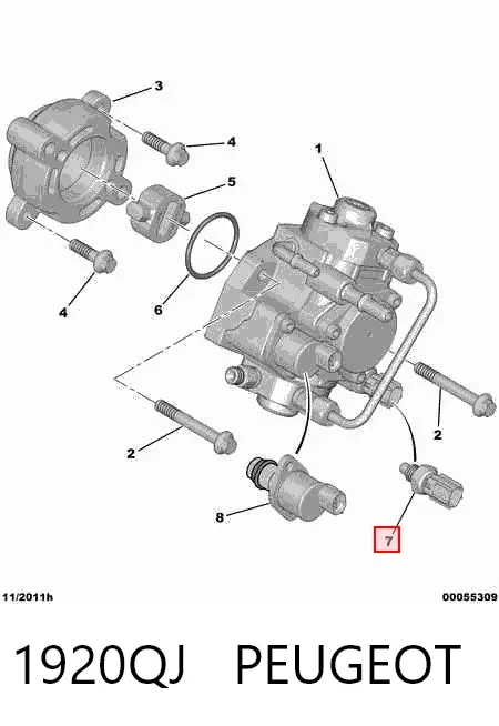 Sensor de temperatura de combustible 1920QJ Peugeot/Citroen