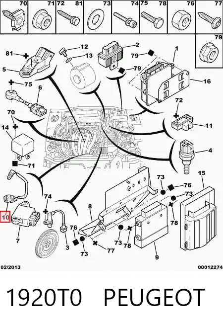 Sensor de temperatura del aire de admisión 1920T0 Peugeot/Citroen