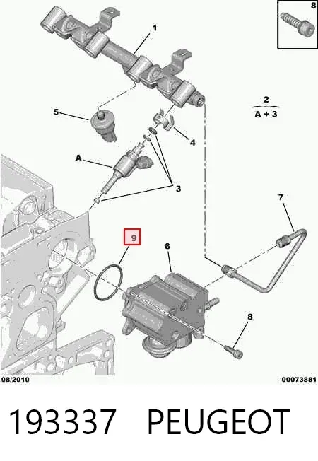 Junta de la bomba de inyección de alta presión 193337 Peugeot/Citroen