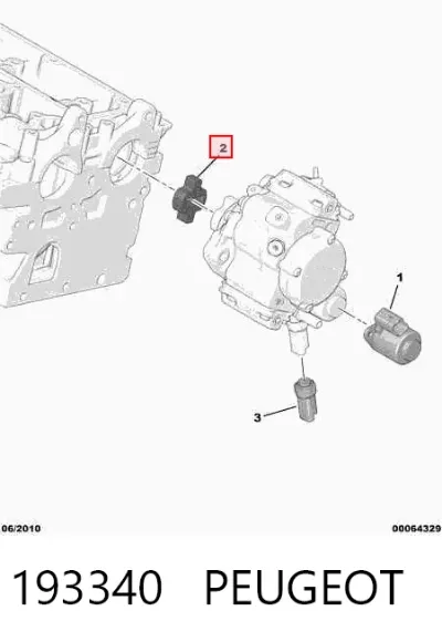 Mecanismo de accionamiento de la bomba de inyección PEUGEOT 193340