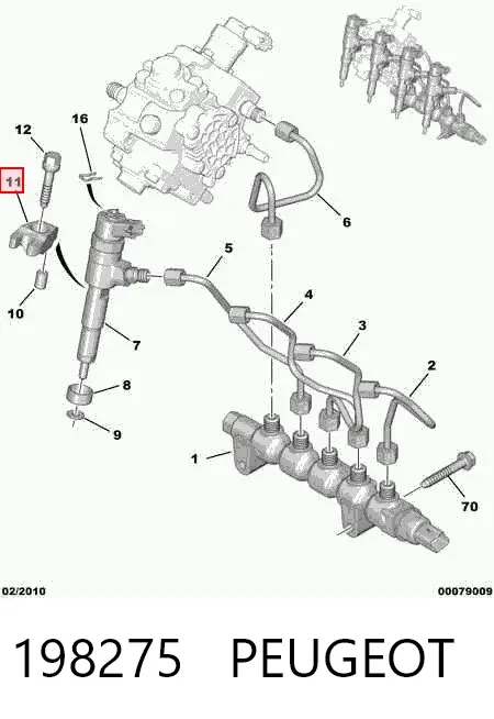Kit de reparación del inyector 198275 Peugeot/Citroen