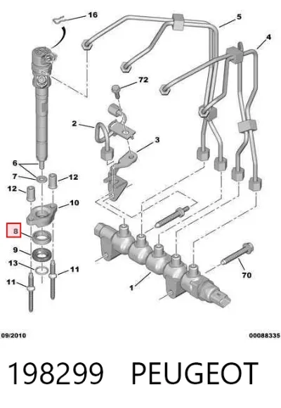 Arandela de asiento del inyector PEUGEOT 198299