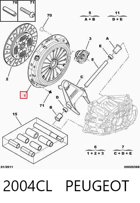 Plato de presión de embrague 2004CL Peugeot/Citroen