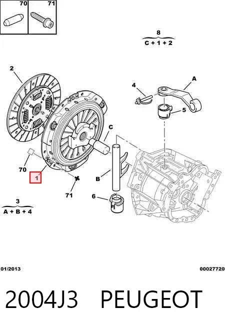 Plato de presión de embrague 2004J3 Peugeot/Citroen
